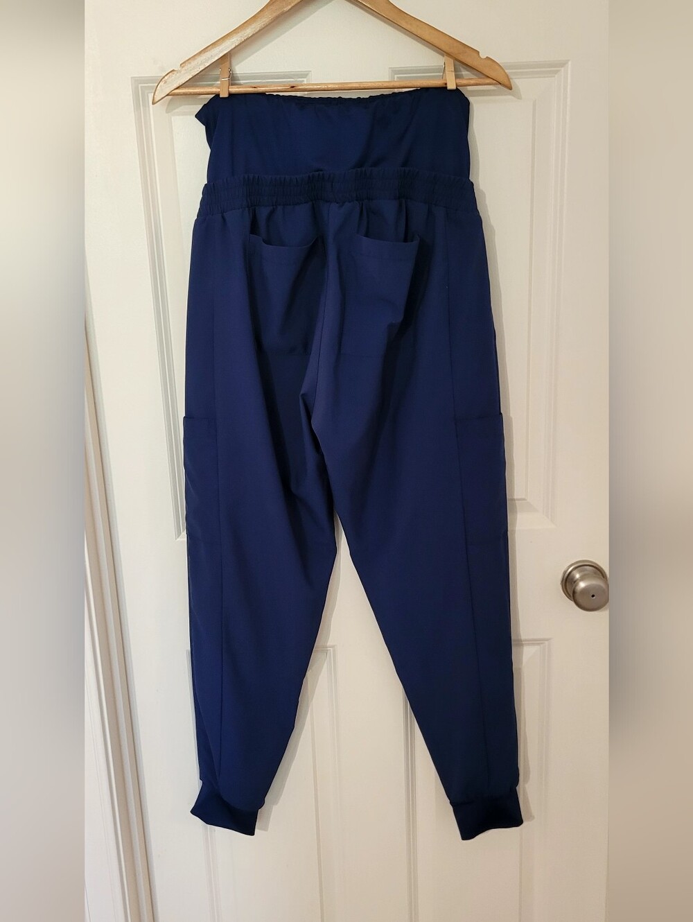 WonderWink Navy Maternity Jogger Pants with Support Panel - Picture 7 of 16